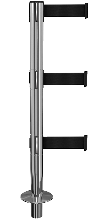 Removable Breakaway Retractable Belt Barrier Triple