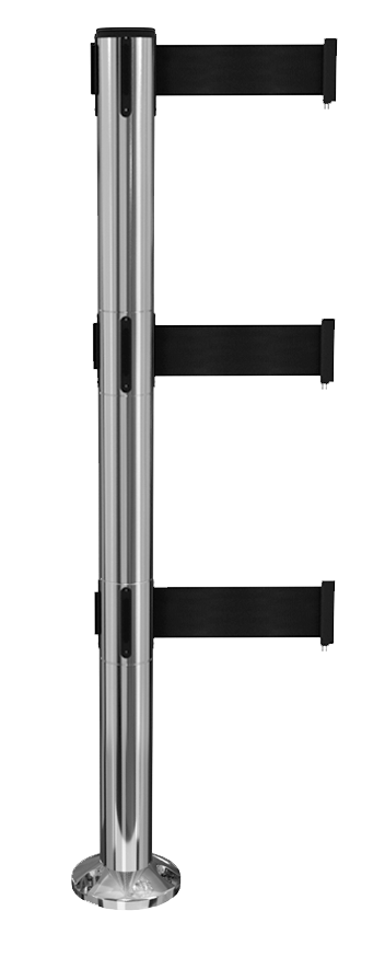 Fixed Retractable Belt Barrier Triple