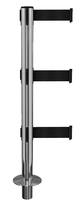 Removable Retractable Belt Barrier Triple