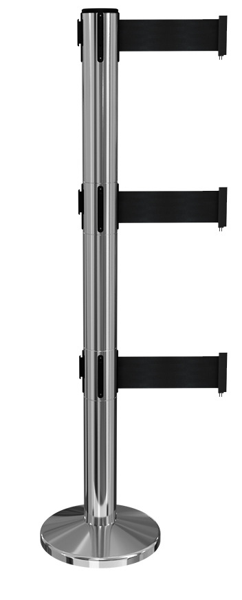 Magnetic Retractable Belt Barrier Triple